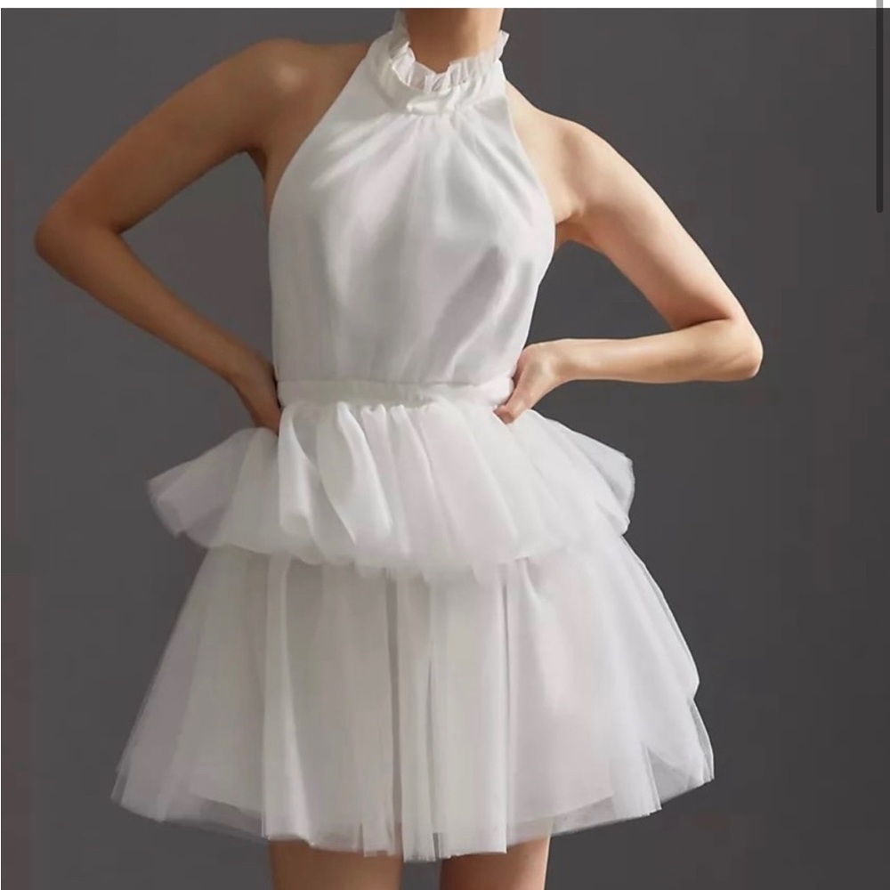 Anthropologie Hutch Tulle Halter Mini Dress